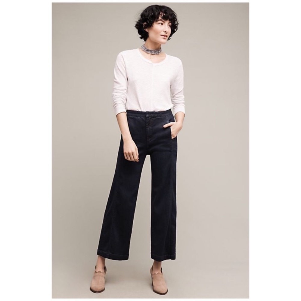 Anthropologie Pilcro Hi Rise Crop Wide Leg Jeans